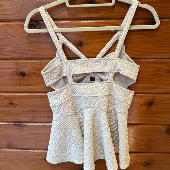 Free People Cream Textured Camisole with Bow - Picture 2 of 3